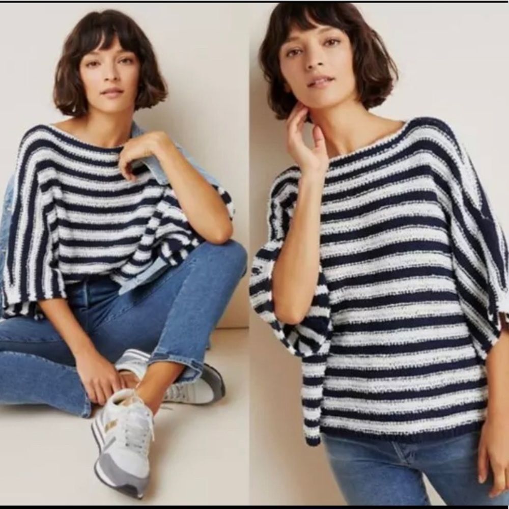 Anthropologie Lita Striped Pullover Top